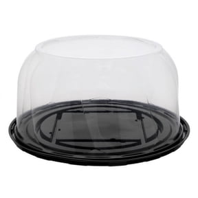 Pactiv PWP Ultrapac APET Plastic Premium Round Cake Container Black/Clear, 11.25" Diameter | 50/Case