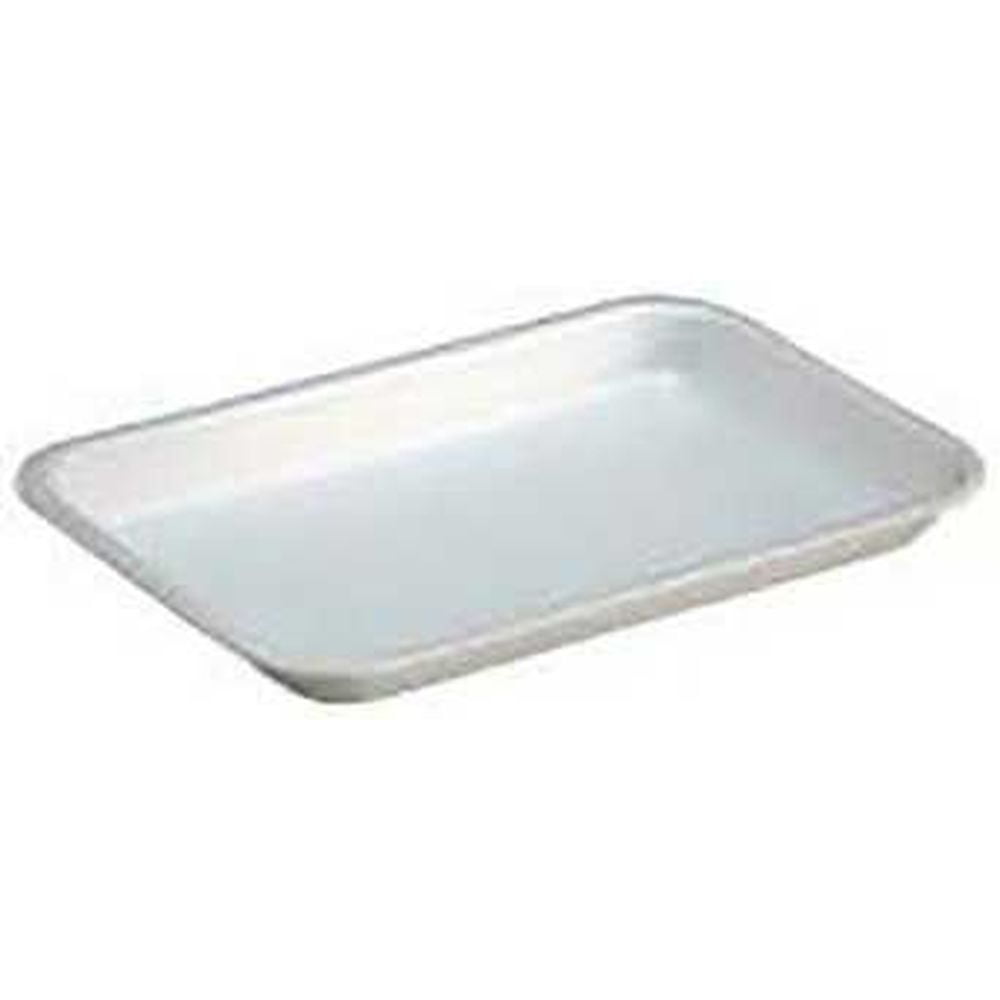 Pactiv Polystyrene Foam Number 2 White Supermarket Tray, 8.2 x 5.7 x 0.91 inch -- 500 per Case.