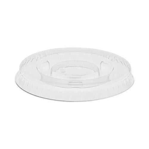 Pactiv Plastic Portion Cup Lid, Fits 0.5 oz to 1 oz Portion Cups, Clear, 100/Sleeve, 25 Sleeves/Carton