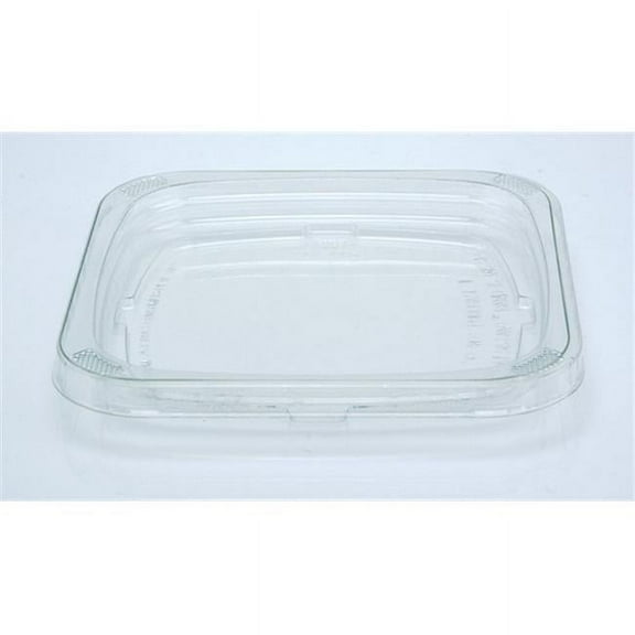 Pactiv Recessed PET Square Container Lid Fits 12, 16, 24, 32 oz. Square Deli Container, Clear | 960/Case