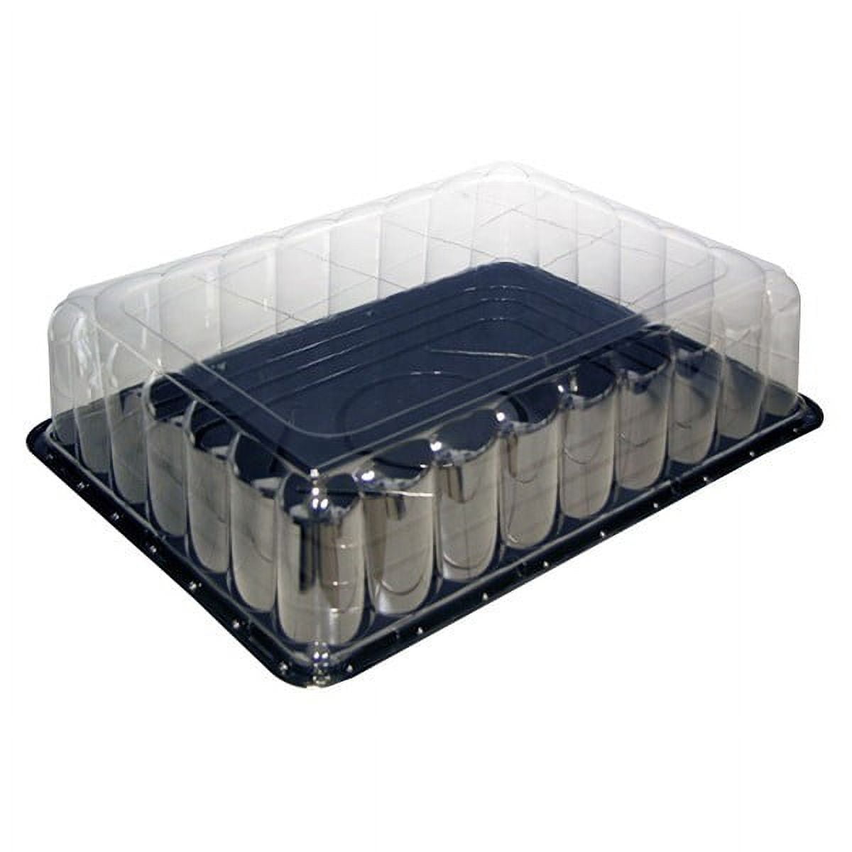 Pactiv Polypropylene Black Base Hot Fried Food Display Takeout Container with Clear Dome Lid, 24 Ounce Capacity -- 105 per Case