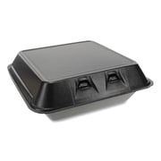 Pactiv SmartLock Foam Hinged Large Containers Black 150/Carton YHLB09010000