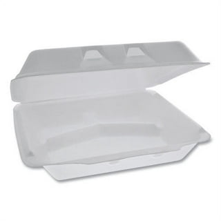 Pactiv Black Polystyrene Foam 5 Compartment School Lunch Tray Case