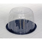 Pactiv SwirlDome Cake Container, 9B525S, Clear Lid with/ Black Base, 9 x 5.25 H, For 7 Cake | 100/Case
