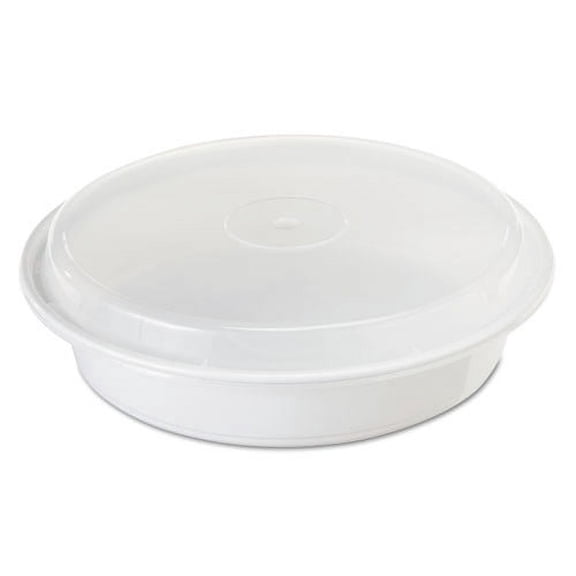Pactiv VERSAtainers, 1-Comp, Black/Clear, 48oz, 9"dia, 150/Carton