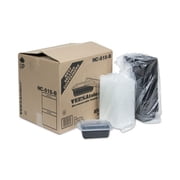 Pactiv VERSAtainers Black/Clear 12oz 4 1/2w x 5 1/2d x 1 3/4h 150/Carton NC818B