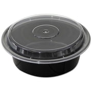 Pactiv VERSAtainers, Black/Clear, 32 oz, 7"Dia x 2"H, 150/Carton