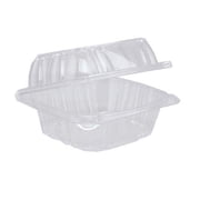 Pactiv YCI82160 Sensation Smartlock Clear OPS Polystyrene Hinged-Lid Sandwich Container 6 Inch Wide x 3.1 Inch High - Pack of 10