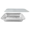 thumbnail image 1 of Pactogo 1 1/2 lb. Oblong Shallow Aluminum Foil Take-Out Pan with Board Lid Disposable Containers 8.44" x 5.94" x 1.25" (50 Sets), 1 of 6