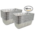 thumbnail image 1 of Pactogo 1.5 lb. Disposable Aluminum Foil Loaf Bread Baking Pan 8" x 4.25" x 2.34" - Made in USA (Pack of 40), 1 of 5