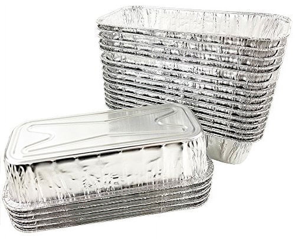 Pactogo 11" x 5" All-Purpose Aluminum Foil BBQ Grease Drip Catching Pan - Compatible with Weber Grills (Pack of 30) - image 1 of 6