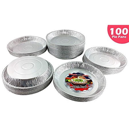 Pactogo 12" Aluminum Foil Pie Pan Extra-Deep Disposable Tin Plates (Pack of 100)