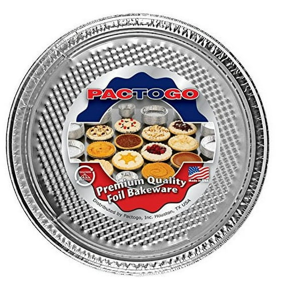 Pactogo 12" Round Aluminum Foil Pizza Pan - Disposable Waffle Bottom Baking Sheets Made in USA (Pack of 75)