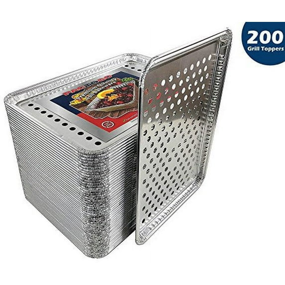 Pactogo 16" x 11" Aluminum Foil BBQ Gourmet Grill Topper Pan (Case of 200)