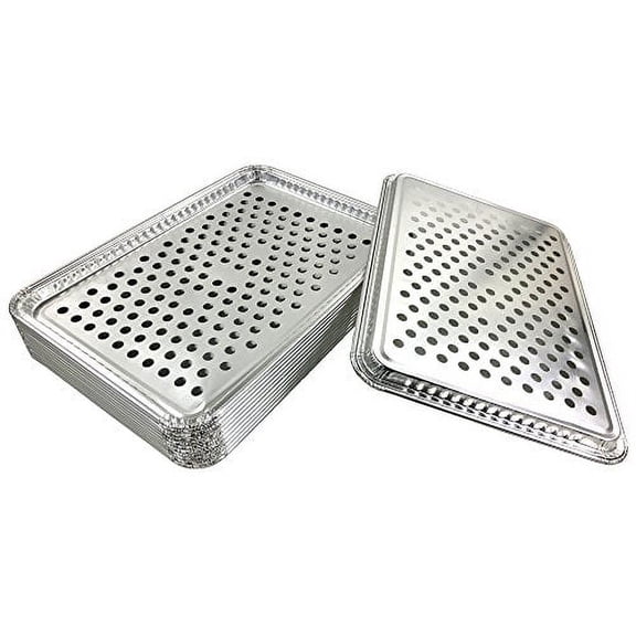 Pactogo 16" x 11" Aluminum Foil BBQ Gourmet Grill Topper Pan (Pack of 100)