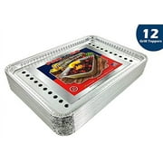 Pactogo 16" x 11" Aluminum Foil BBQ Gourmet Grill Topper Pan Pack of 12