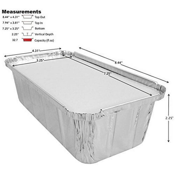 Pactogo 2 lb. Aluminum Foil Loaf/Bread Pan Tins w/Foil Board Lid (Pack of 50 Sets)