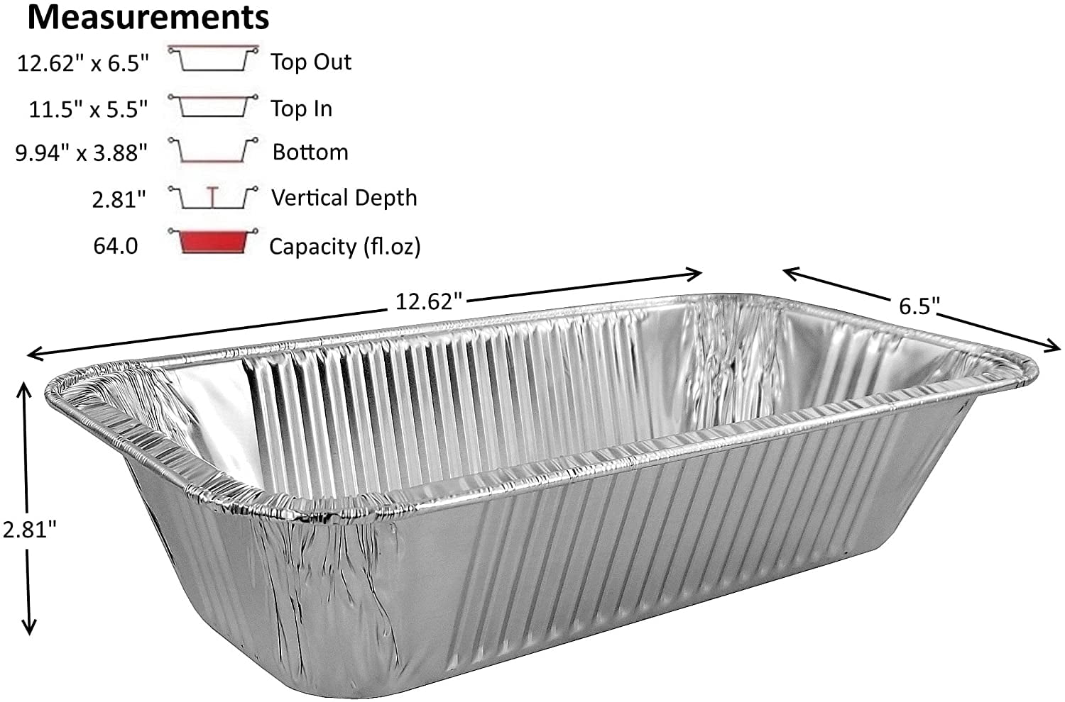 Disposable Aluminum Foil Loaf Pan With Clear Dome Lid – 1.5 Lb Capacity, 35 Gauge, US-Made
