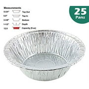 Pactogo 5 3/4" Aluminum Foil Meat Pot Pie Pan Disposable 12 oz. Cooking Baking Tin - Heavy Duty Made in USA Pack of 25
