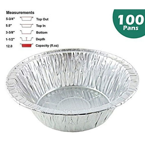 Pactogo 5.5" Aluminum Pie Pan, 100 Count