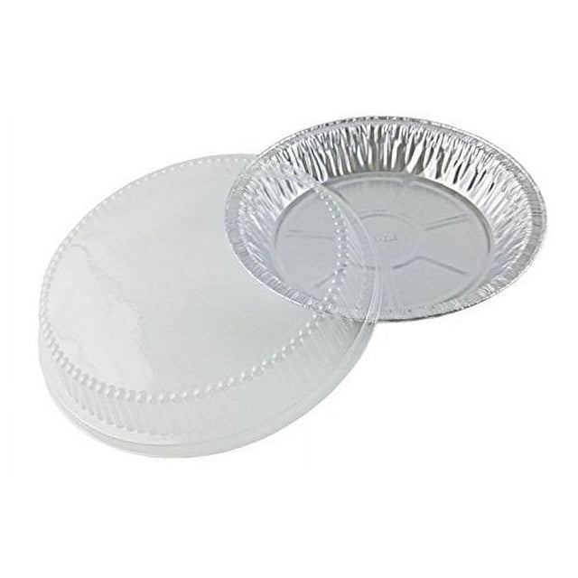 Pactogo 9" Aluminum Foil Pie Pans 1 1/4" Extra Deep with Clear Dome