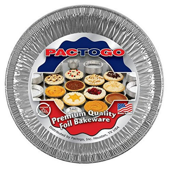 Pactogo 9" Aluminum Foil Pie Pans 1" Deep - Made in USA Disposable Tins (Pack of 100)