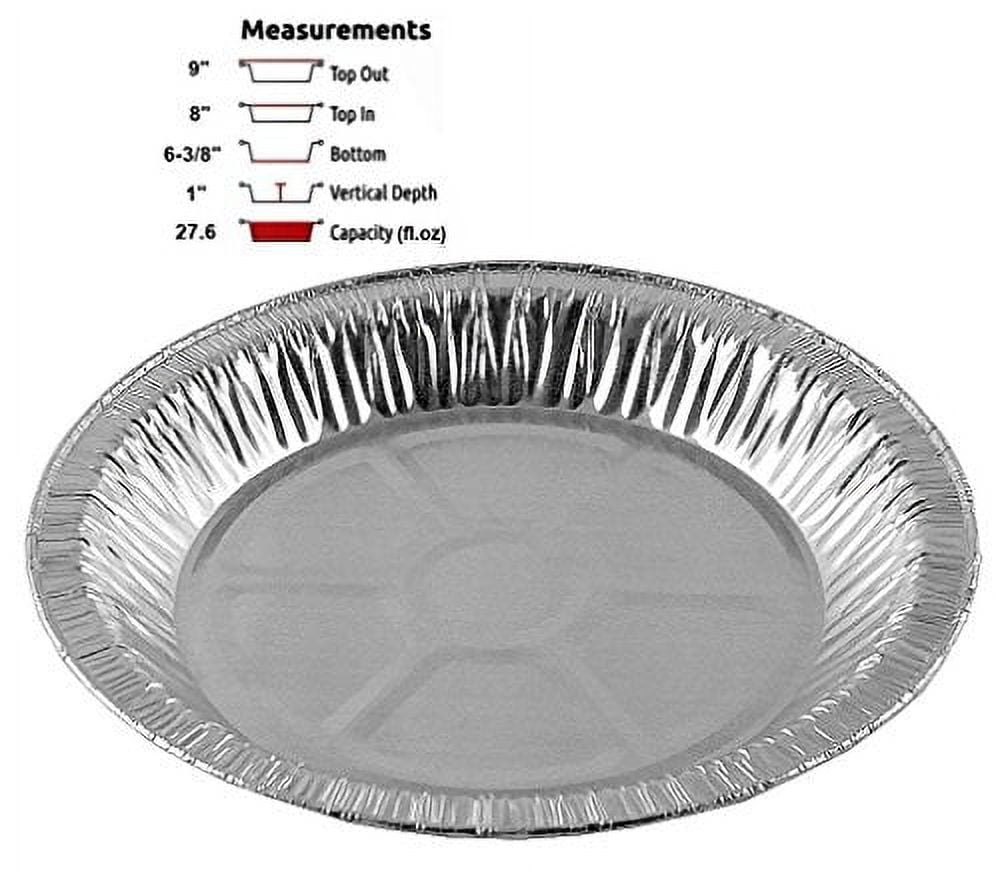 Pactogo 9" Aluminum Foil Pie Pans 1" Medium Deep Made in USA