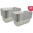thumbnail image 1 of Pactogo Loaf Pans - Disposable Aluminum Foil 1 1/2 lb. Bread Tins 8.5" X 4.5" X 2.3" (Pack of 50), 1 of 6