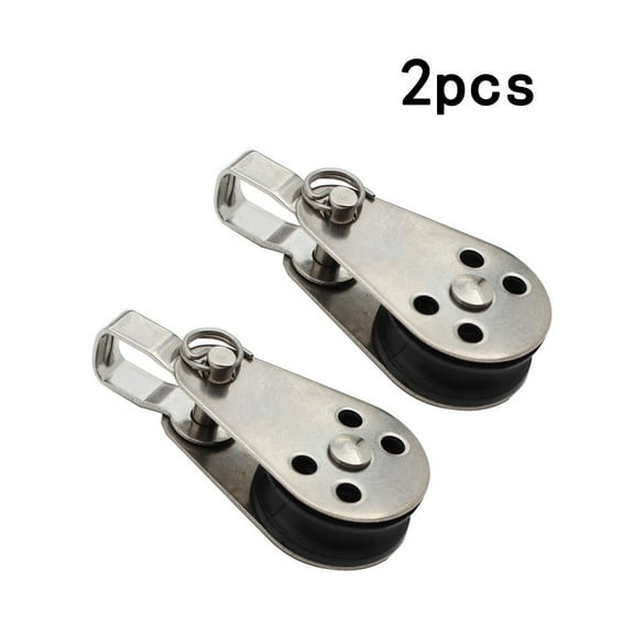 Pactrade Marine 2PCS Canoe Boat Sailboat for Kayak Anchor Trolley SS316 Pulley Block