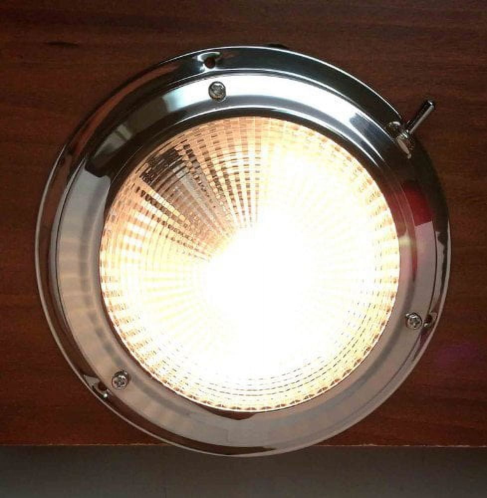 Pactrade Marine 4'' Lens Accent Dome Light Stainless Steel with Rocker