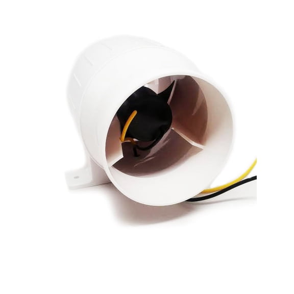 Pactrade Marine ABS Turbo In-Line Blower for Boat RV Car Truck, 120VDC, White