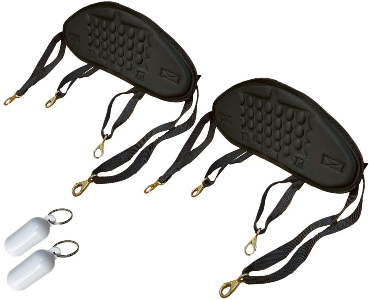 Pactrade Marine Adjustable Straps Black Padded Kayak Back Canoe Backrest Support Comfy Cushion Sit On Top Fishing Brass Clips Canoeing Kayaking Rafting Rest Pad Antiskid (2)