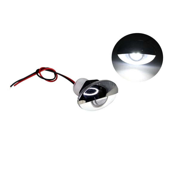 Pactrade Marine Auto RV Trailer Stainless Steel 316 LED Courtesy Accent Bezel Down Clear Lens Light (White)