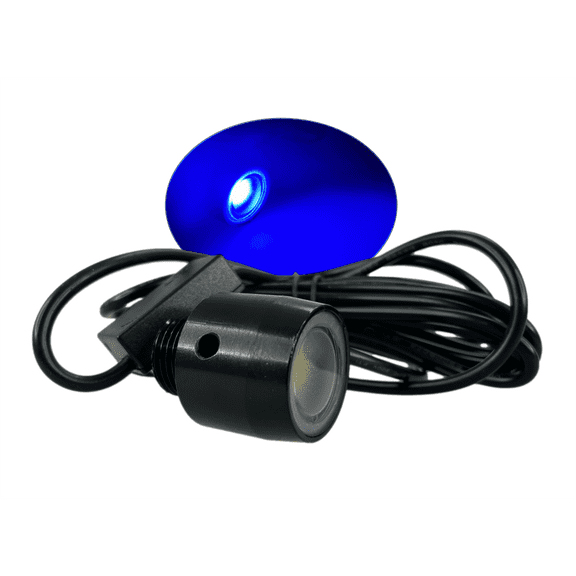 Pactrade Marine Black Aluminum Housing Plug/Transom Light DC10-30V LED Waterproof IP68 10W per LED Lengthy Wired with Screws Interior Temperature (220 LM LED - 1pc Blue)