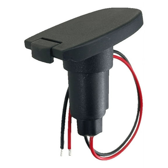 Pactrade Marine Boat 2-Prong Nylon Navigation Stern Light Pole Base Black Cover Socket Plug-in 3/4" Pole Flag Pole (Rectangle - 15 Degrees)