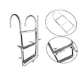 thumbnail image 1 of Pactrade Marine Boat Aluminum Polyethlene Swim Boarding 3 Steps Ladder Hook, White, 1 of 9