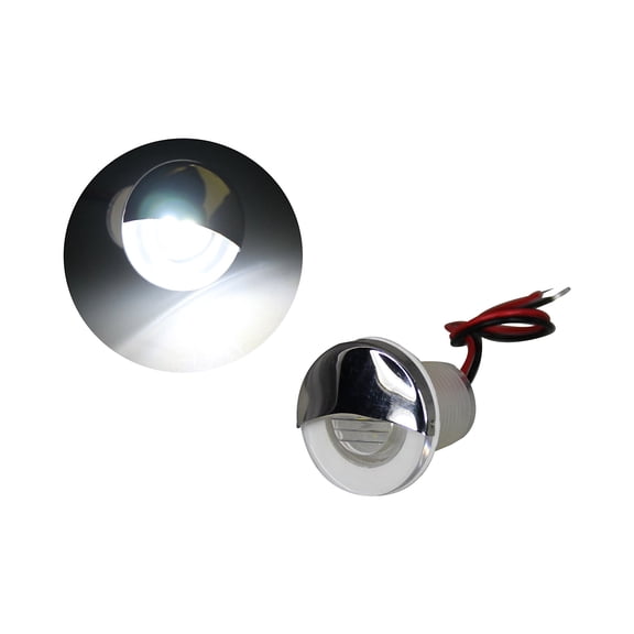 Pactrade Marine Boat Auto RV Trailer Stainless Steel 316 LED Courtesy Accent Round Down Clear Lens Light (White)