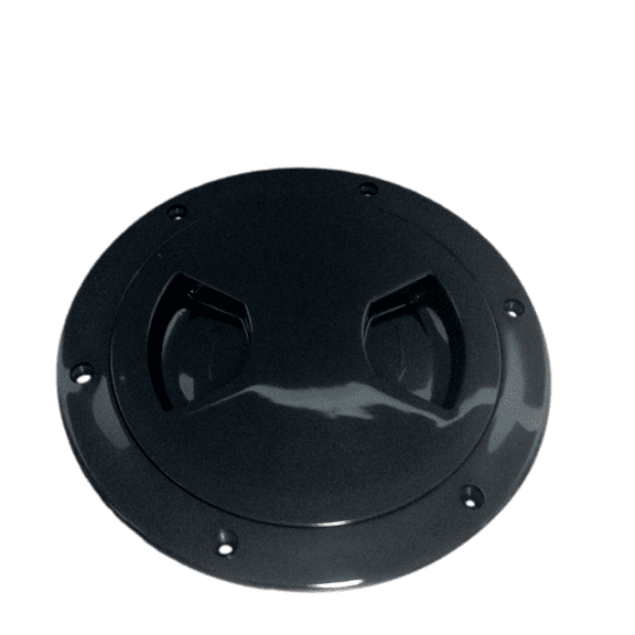 Pactrade Marine Boat Black Plastic Deck Plate 5"D Waterproof Inspection Bayonet Type