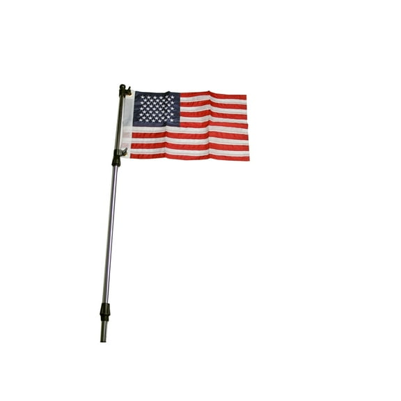 Pactrade Marine Boat Flag Pole Telescoping from 26" to 48" Aluminum 3/4" Tube w/USA Flag