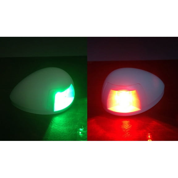 Pactrade Marine Boat Green Starboard & Red Portside LED Navigation Light Horizontal Mount-Set of 2
