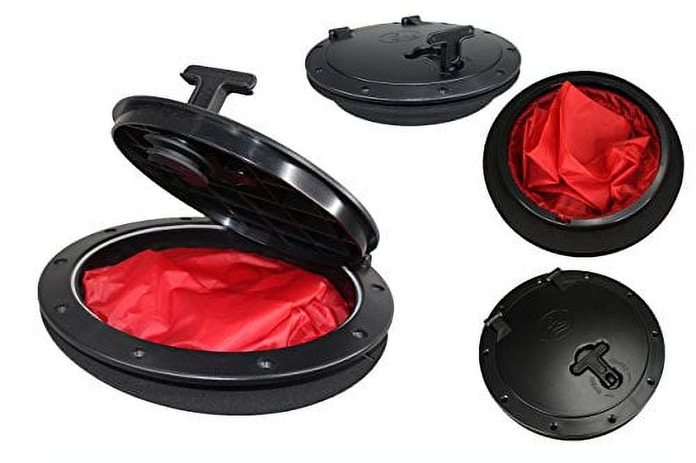 Pactrade Marine Boat Kayak Canoe Fishing Rigging Sailing Heavy Duty Black Plastic 8'' Waterproof Deck Plate Hatch Cover w/Storage Bag Lock Design