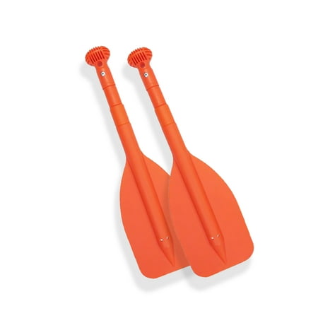 Pactrade Marine Boat Kayak Raft Set of 2 Mini Telescopic Emergency 22'' - 42'' Paddle Orange Blade Round Grip No Direction Limit New Design ( 2 pcs )