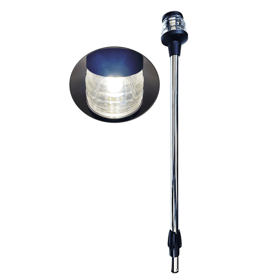 Pactrade Marine Boat LED All Round Anchor Navigation Light Clear Lens PA Housing 10-24VDC/2.5W Nature White 2NM IP:65 250 Lumen LM RoHS CE Certified (LED Bulb)