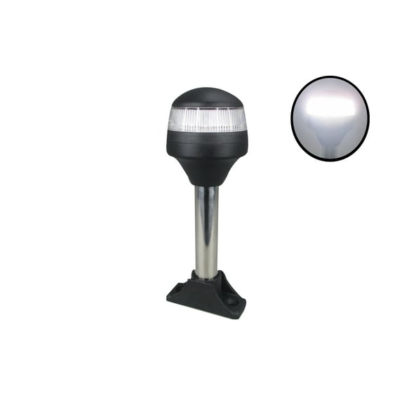 Pactrade Marine Boat LED Fixed Mount Anchor All Round Light S.S. Pole 10-30v 7''H 2NM