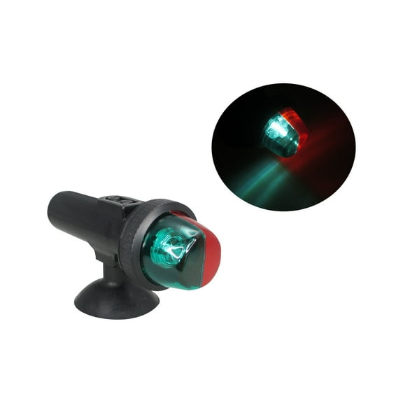 Pactrade Marine Boat LED Portable Bi-Color Port/Starboard inflatables Navigation Light Battery Operated Suction Mount