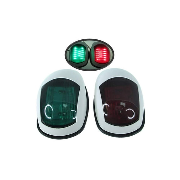 Pactrade Marine Boat Navigation LED Light Green Starboard Red Port White PC IP66