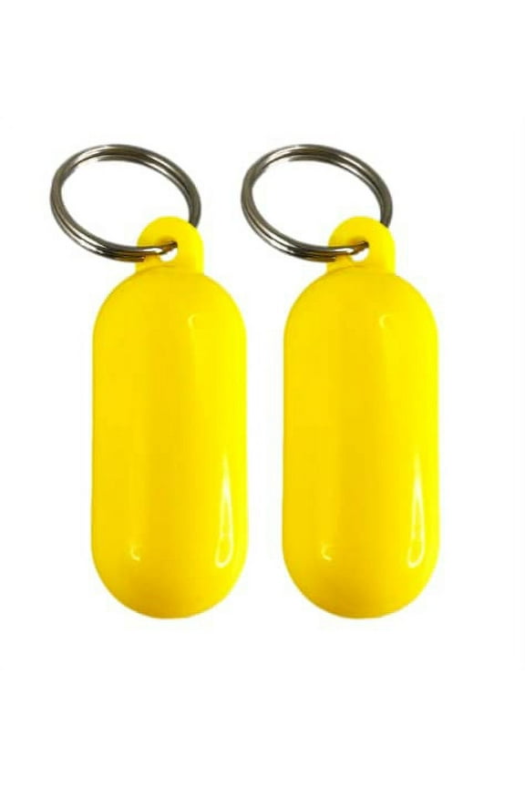 Boat Pontoon Kayaking Fender Buoyant Water Sports Ring Keyring Keychain Floating Diving Swimming Canoeing Fishing Surfing Sailing (Yellow (2pcs))