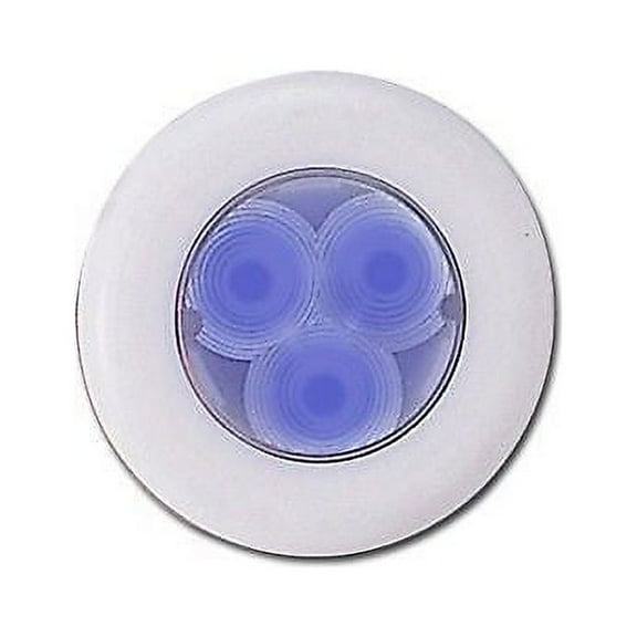Pactrade Marine Boat RV Bus 3 LED Blue Colored Round Courtesy Light Plastic Flush/Surface 12V