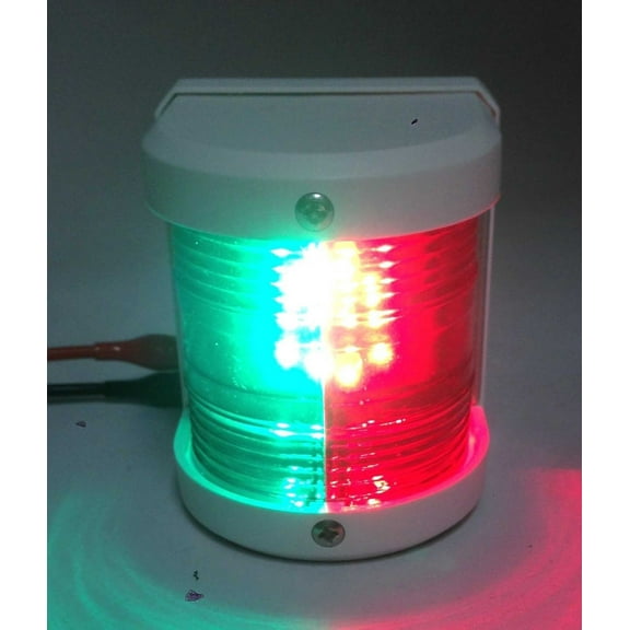 Pactrade Marine Boat Red & Green Bow LED Navigation Light Waterproof 2 Nautical Miles White
