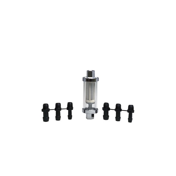 Pactrade Marine Boat UNI Inline Fuel Filter 1/4", 5/16", 3/8" Fittings Clear Glass in/Out